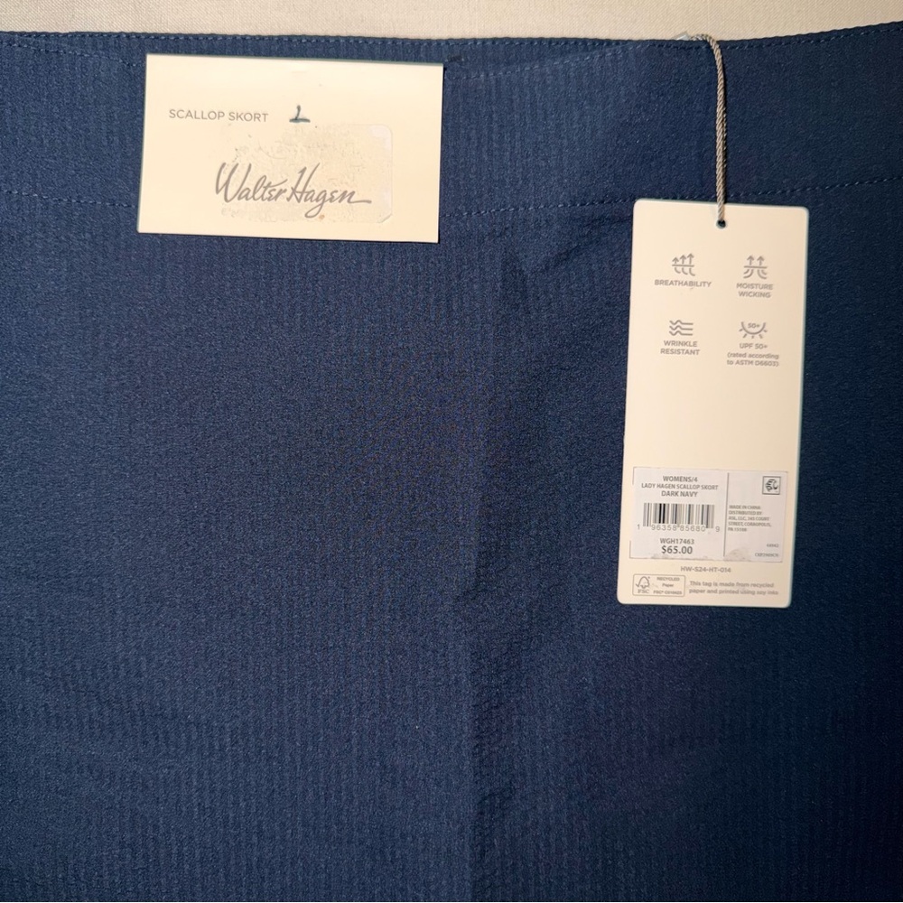 Walter Hagen Navy Scalloped Mini Skirt - Size 4 - Picture 4 of 9